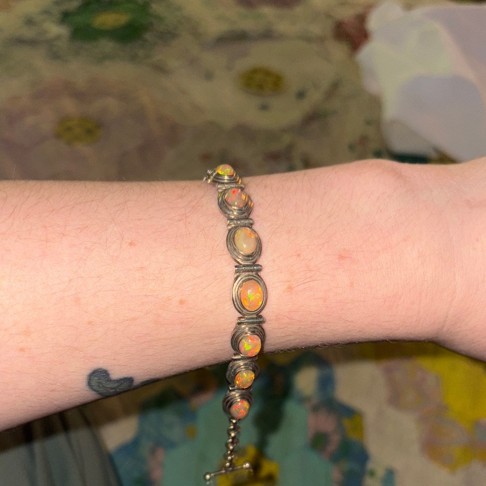Elegant Gold Opal Bracelet